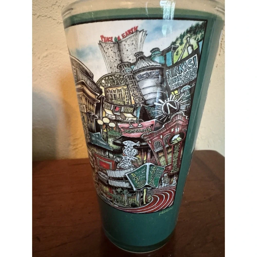 Pubs‎ of Eugene Oregon Pint Glasses 2011 Brian McKelvey Artist Signed Beer Glass